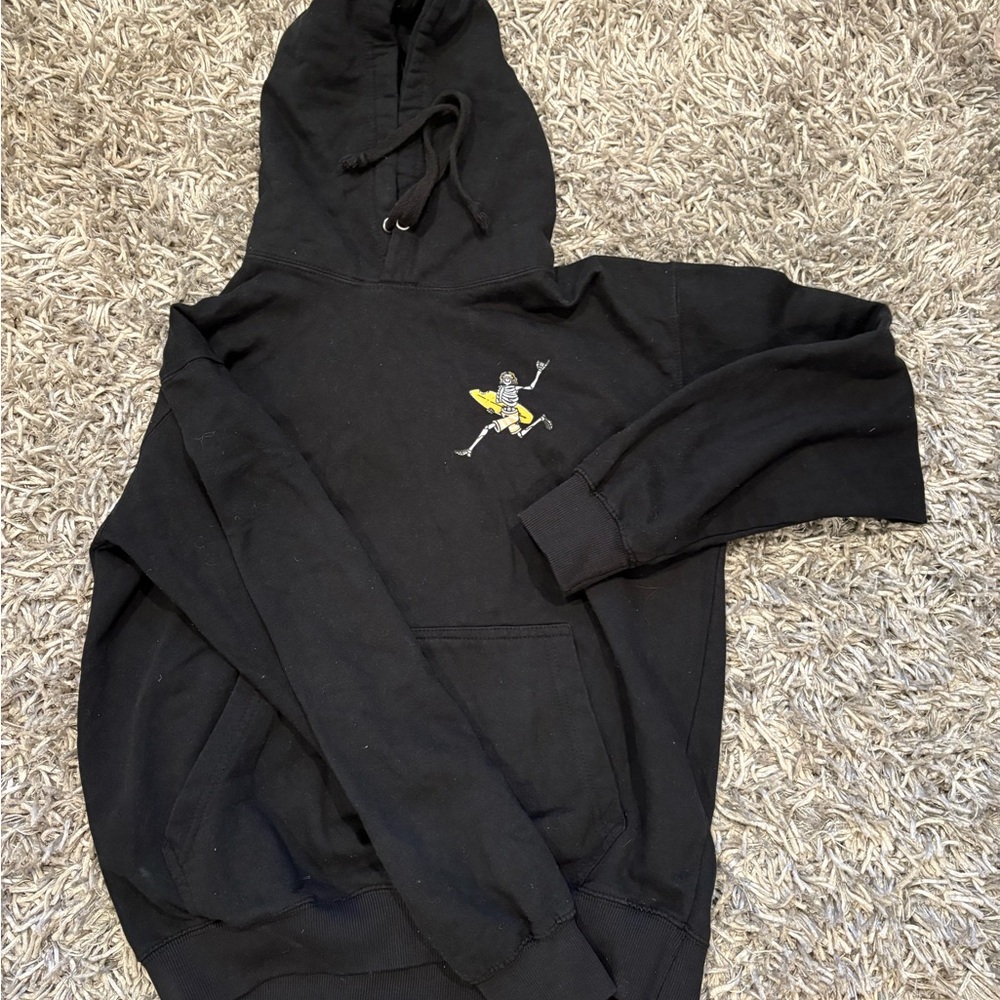Black Hoodie with Skeleton Design
